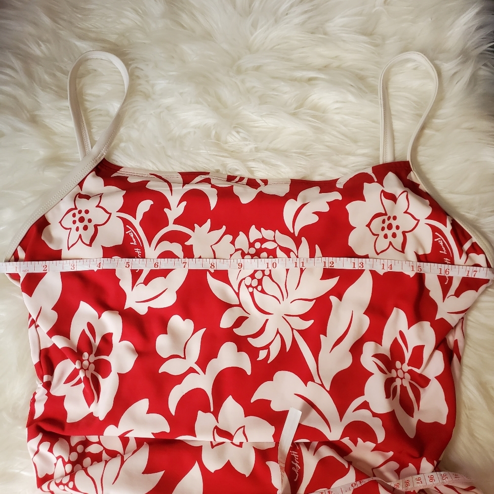 Tommy Hilfiger Red Floral Plus Size Swimsuit - Picture 8 of 9